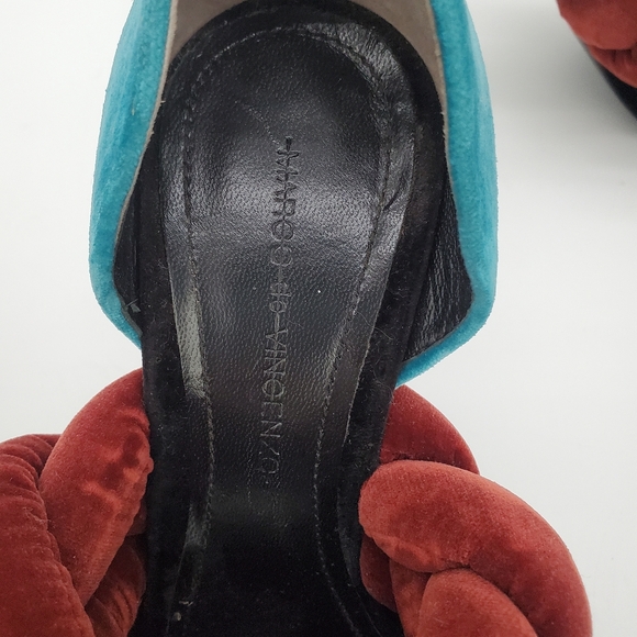 Marco de Vincenzo Color-Block Braided Velvet Pump Heels 38 - Picture 11 of 16